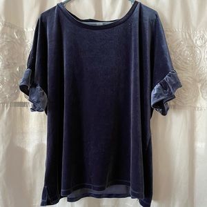 Old Navy Blue Velvet Top Size XXL